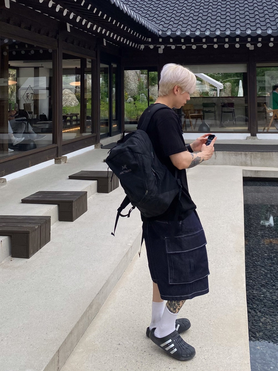 【BAON】Tapi Stitch Rivet Cargo Denim Bermuda Pants Stitch Bermuda Cargo Denim - UNAIDUN | 60% - Asian Fashion