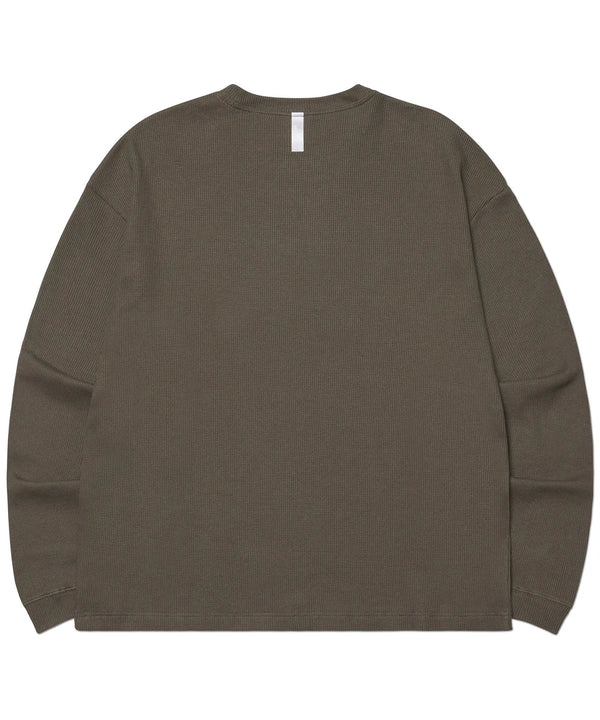 NMライフワッフルロゴスリーブT-チャコール