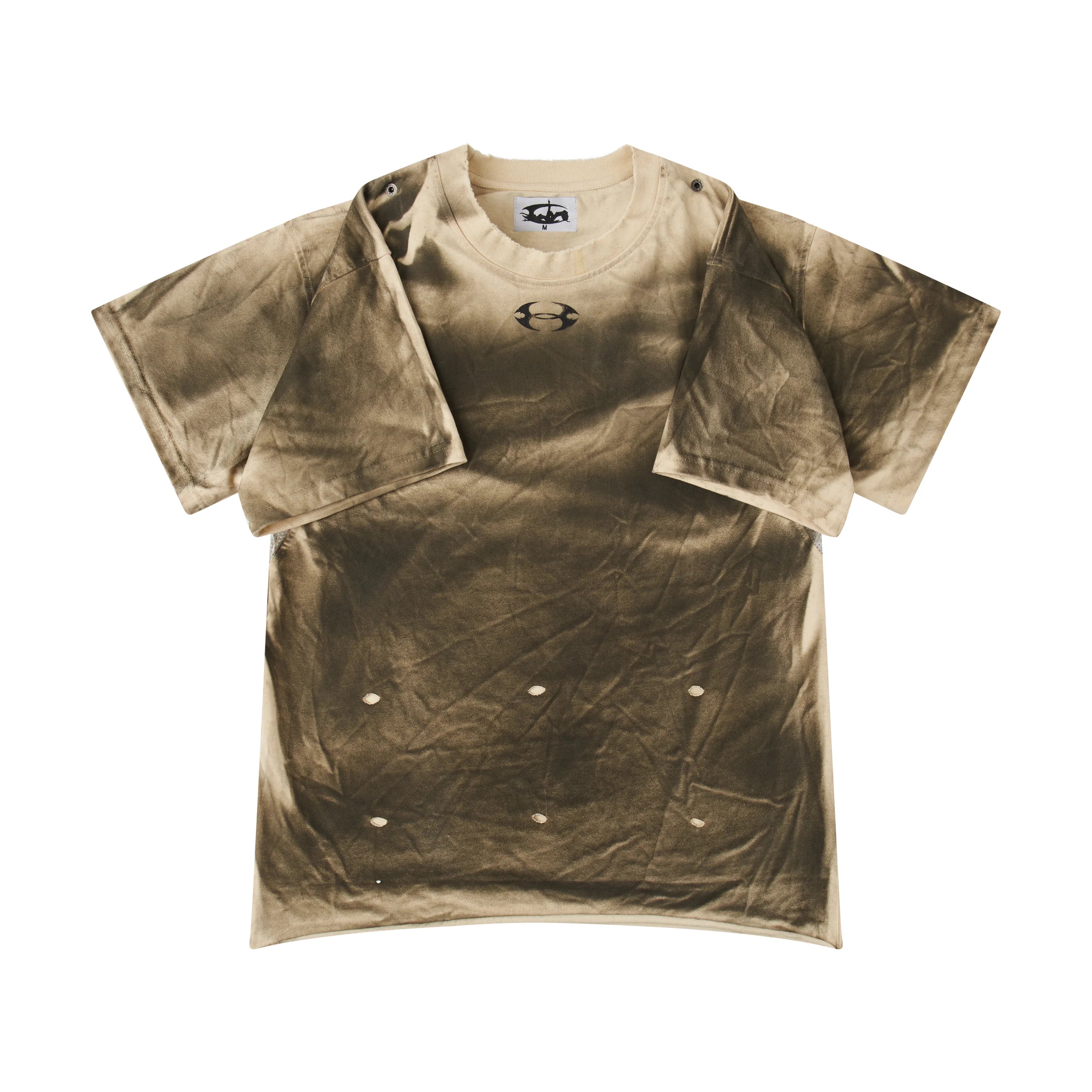 "CHAOS GIRL" ワックスドブラウンTシャツ