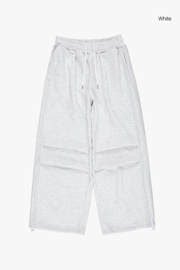 Fleece raw edge track sweatpants