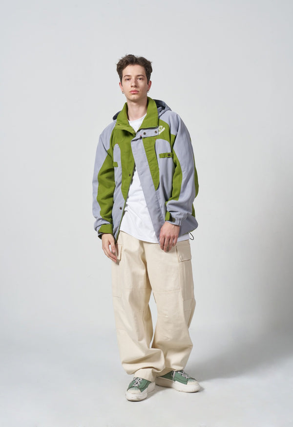 Oversize Color toning Windbreaker - OLIVE