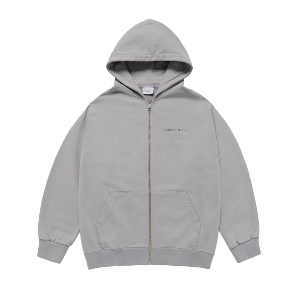 24FW BASIC BIO WASHING HOODIE ZIP UP GREY