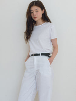 ベーシックコットンTシャツ- Ivory