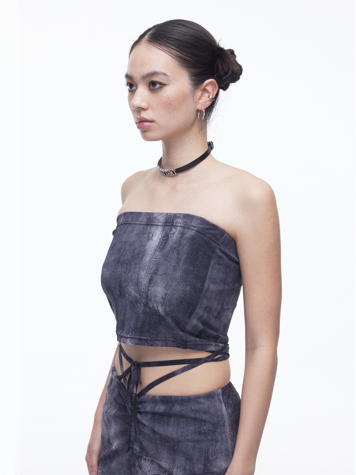 Denim Mesh Top (BK)