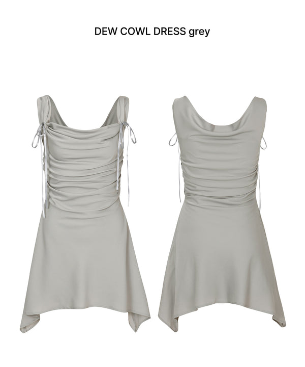 DEW COWL DRESS grey