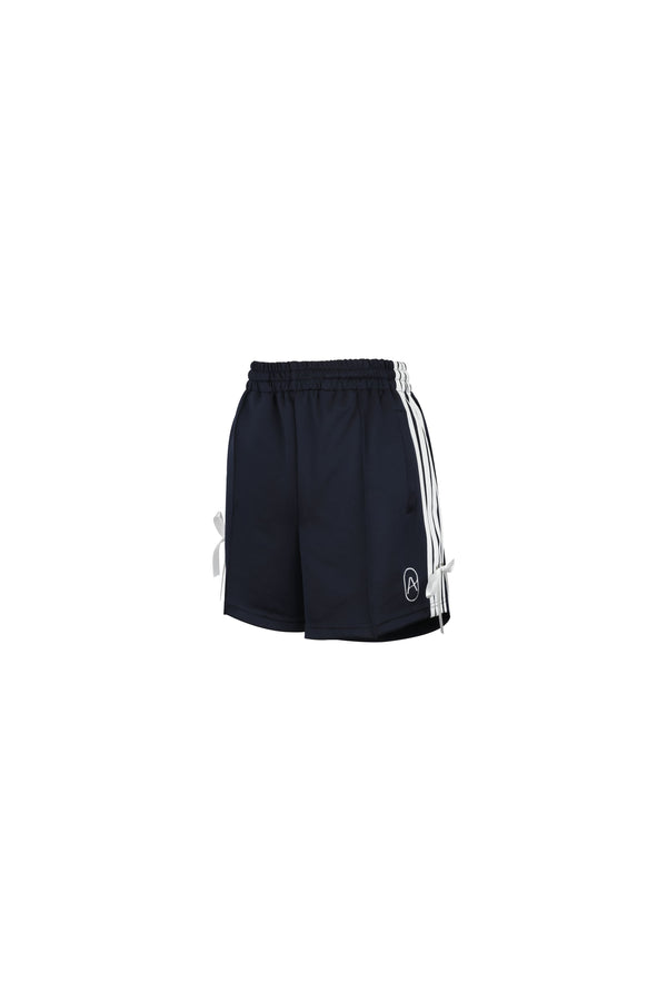 RIBBON JERSEY TRACK SHORTS PANTS / NAVY