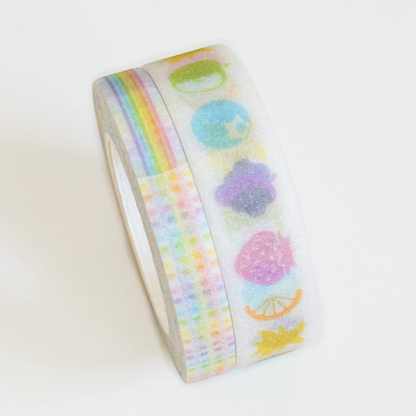 with rainbow glitter masking tape