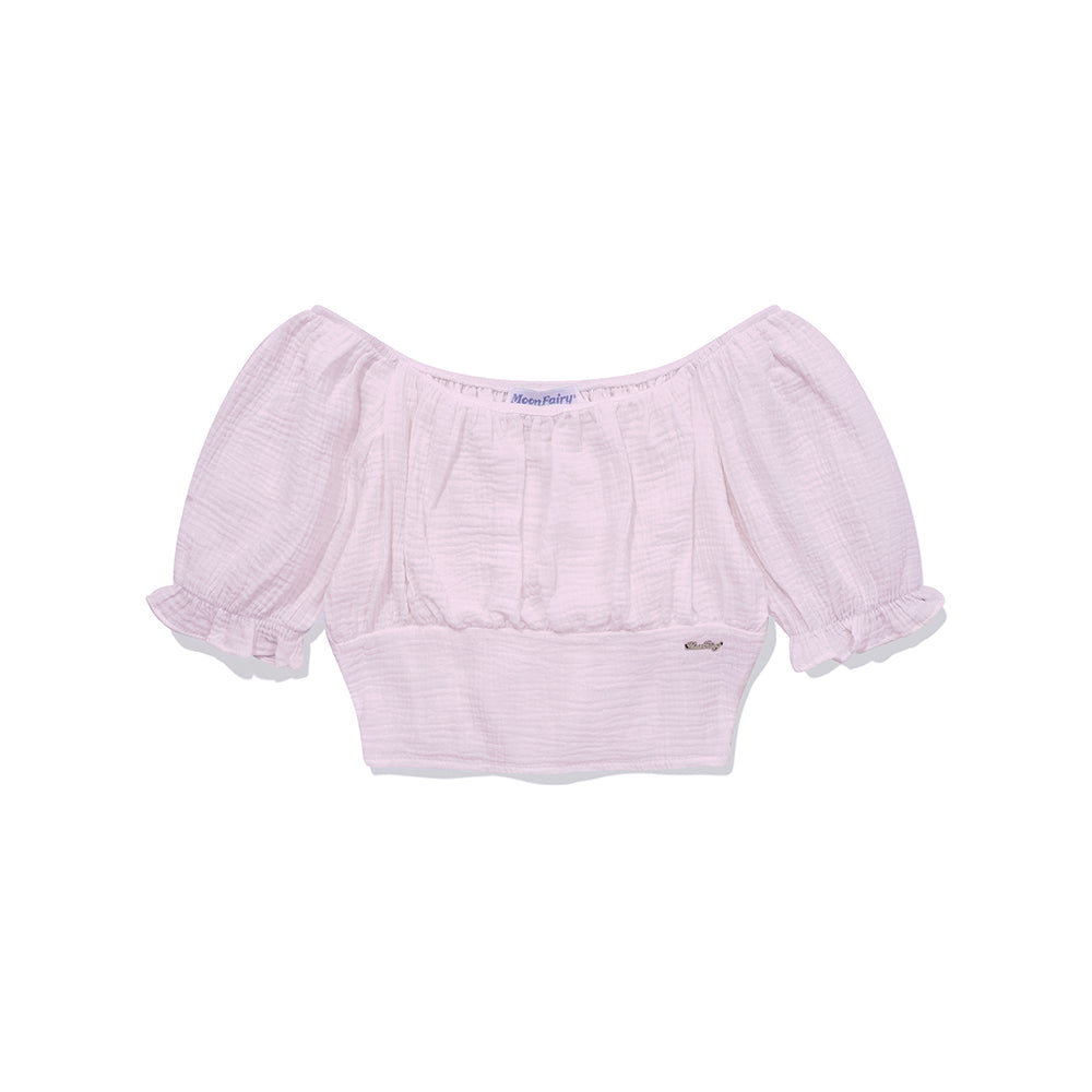 MF SHUA PUFF BLOUSE- (WHITE, PINK)