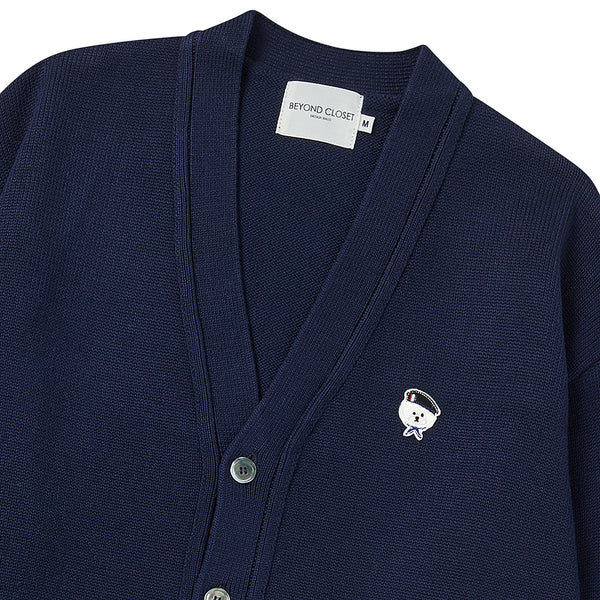 ILP CASHMERE CLASSIC LOGO CARDIGAN NAVY