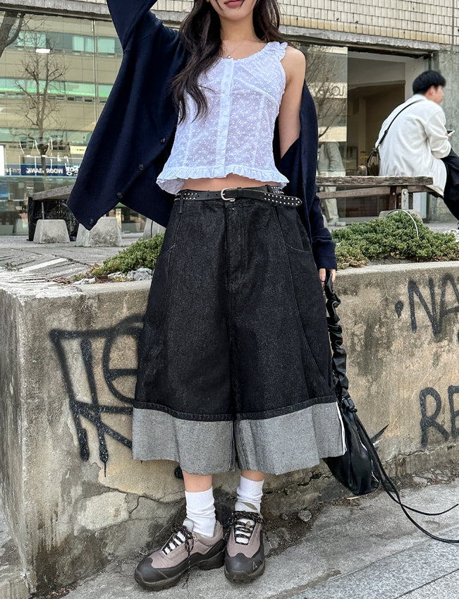 【U LAN】Frankie Selvage Bermuda Pants Frankie Selvage Bermuda Pants - ULAN | 60% - Asian Fashion