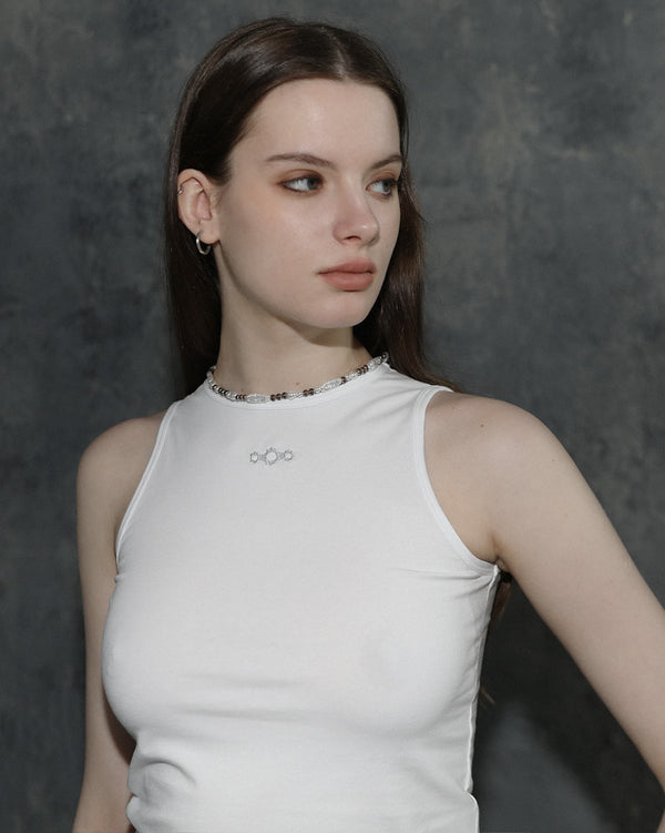 Triclipse Embroidered Sleeveless White