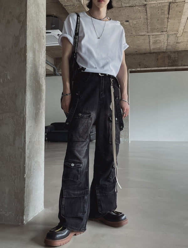 Rogueteen Strap Cargo Denim Pants