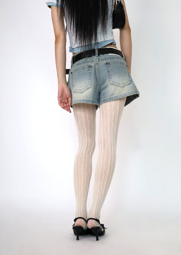 Basic Washed Short Denim Shorts