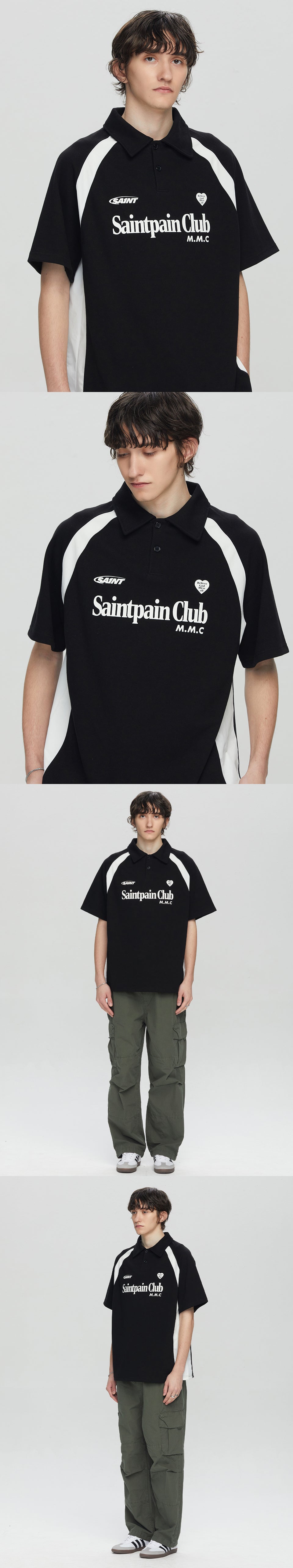 SP HEART LEAGUE LINECOLLART SHIRT (WHITE, BLACK)