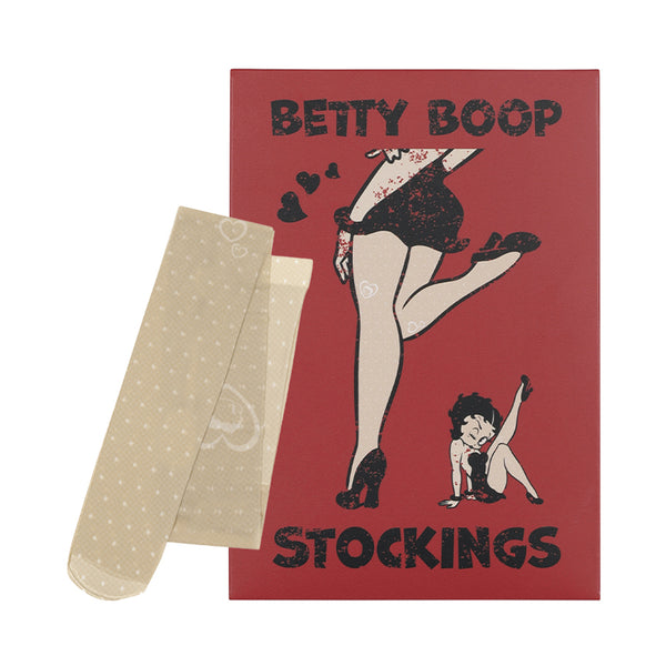 [BettyBoop] ホワイトドットハートグラフィックストッキング