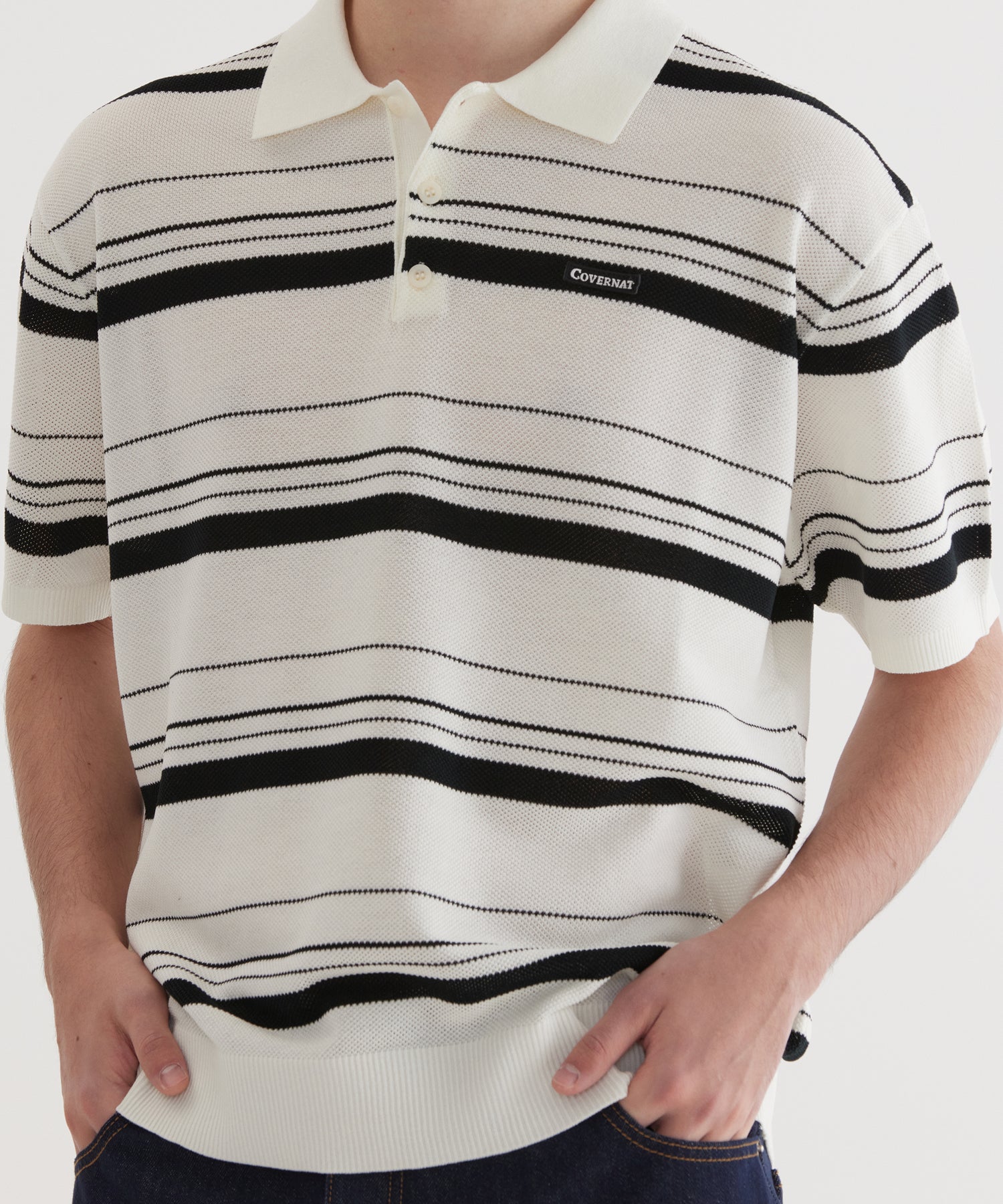 Multi Stripe Half Knit Ivory