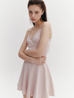 Wave Flare Dress Pink