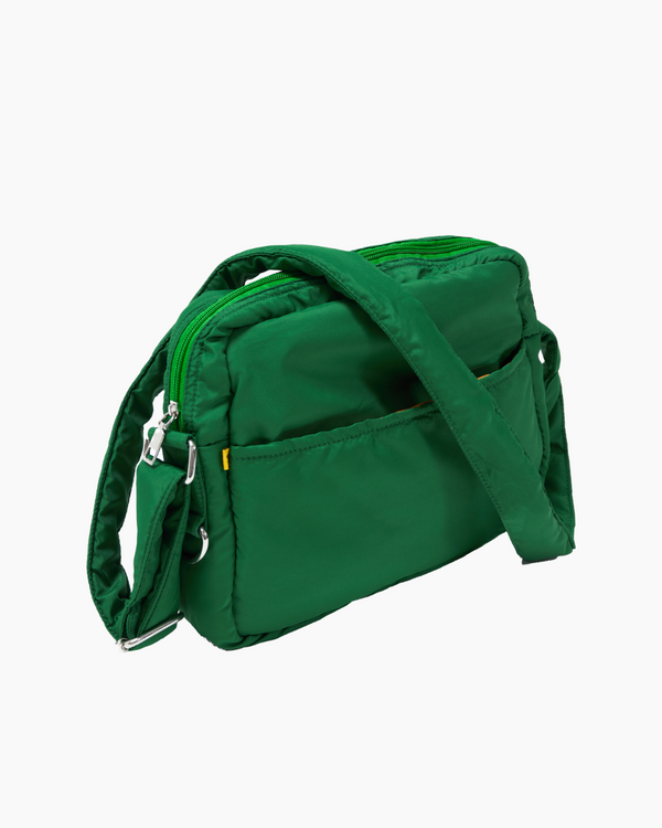 Nylon Puffy Sling Crossbody Bag (Kelly Green)