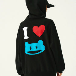 [UNISEX]I LOVE OF Hooded Zip-up