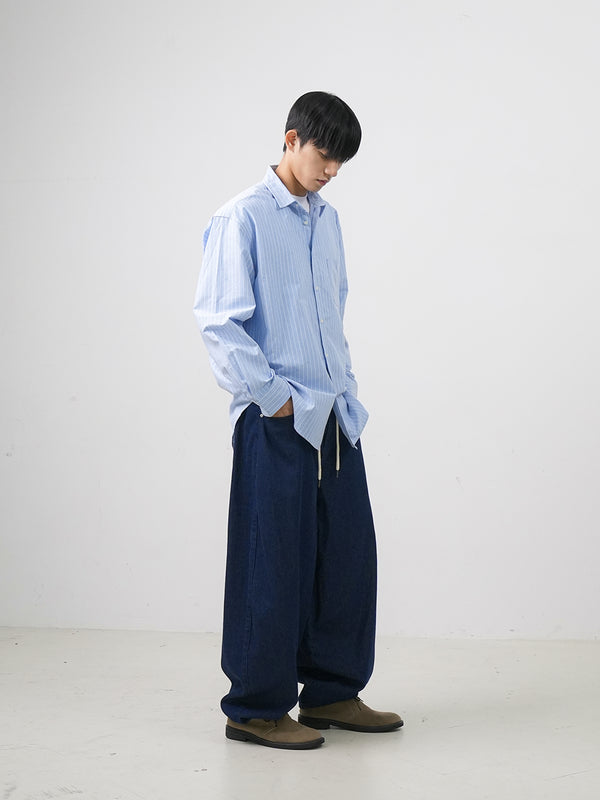 Normal balloon denim pants 2color