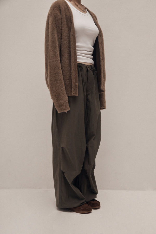 Wide Parachute Pants, Khaki