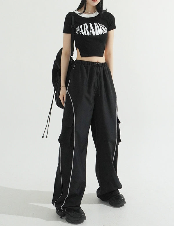 Paradise Side Cutting Cropped T-Shirt