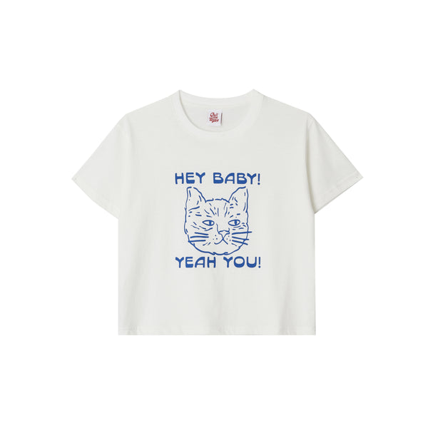 Hey Cat Cropped Tee