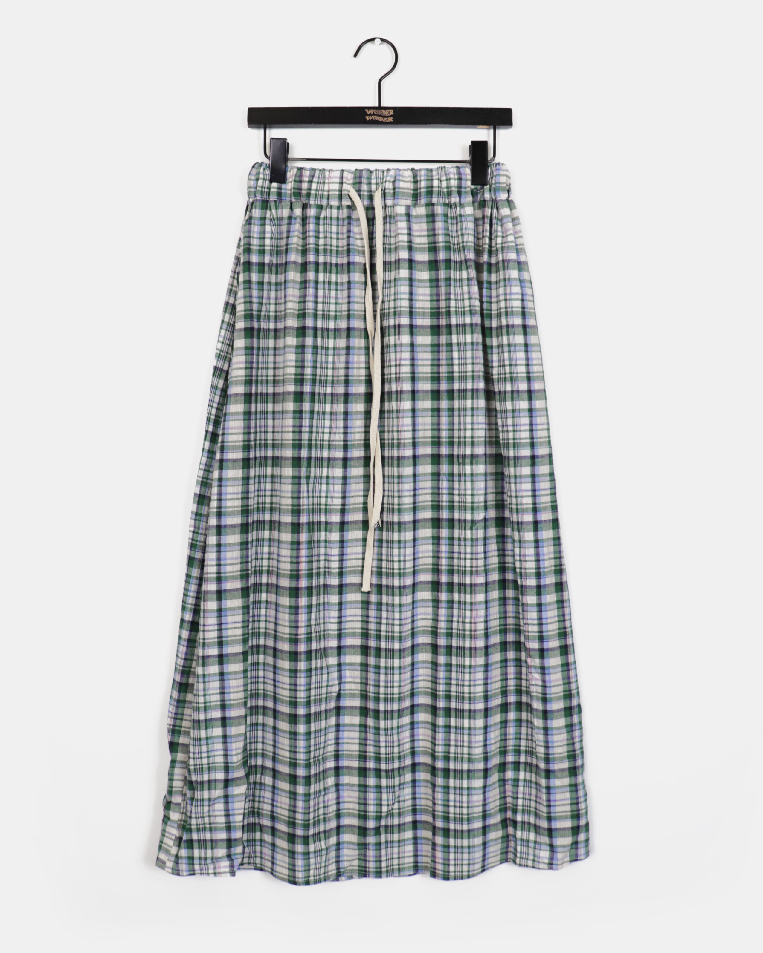 Nemu Check Cotton Long Skirt