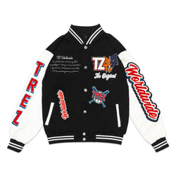 TZWORLDWIDE VARSITY JACKET - BLACK