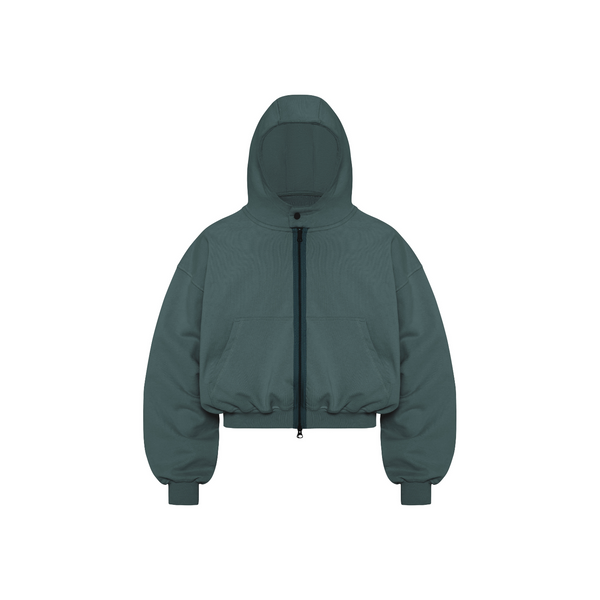 BEUTER® MIDNIGHT GREEN BOXY ZIP HOODIE