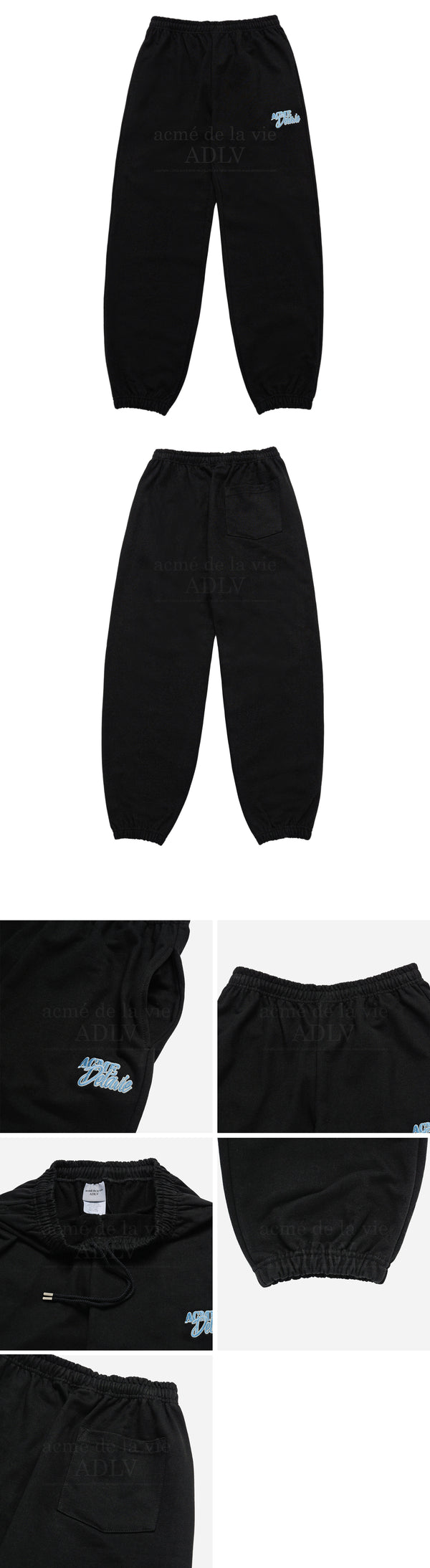 24FW ROUND SCRIPT BOUCLE LOGO PANTS BLACK 