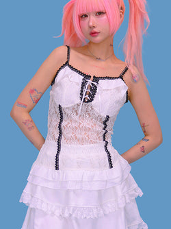 lady see-through lace top