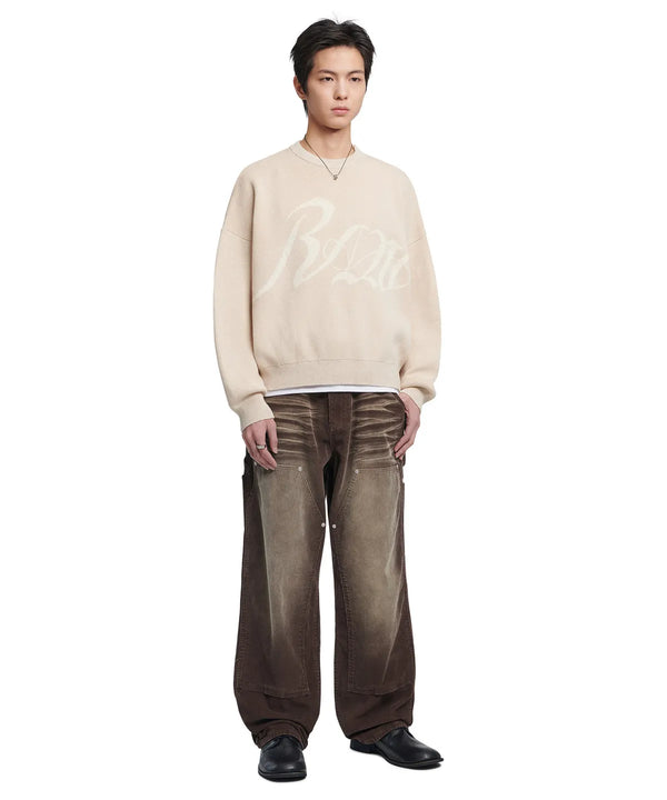 ロージャガードニット-ベージュ