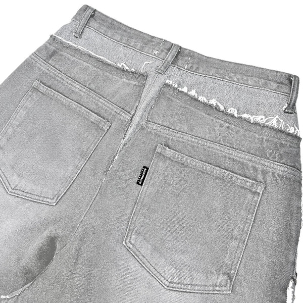 surgery remake denim bermuda pants 'grey denim'