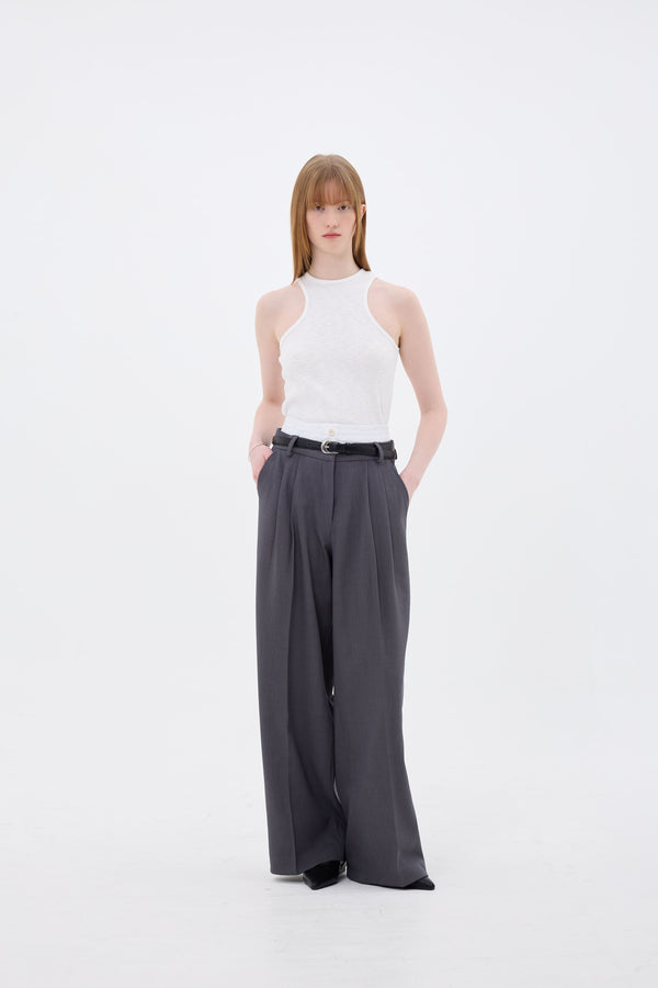 MOON NIGHT WIDE PANTS / CHARCOAL