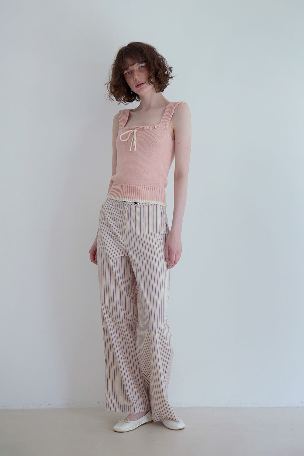 Jin stripe pants_peach