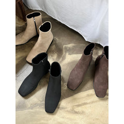 [HANDMADE] Suede square toe chelsea boots (3color)