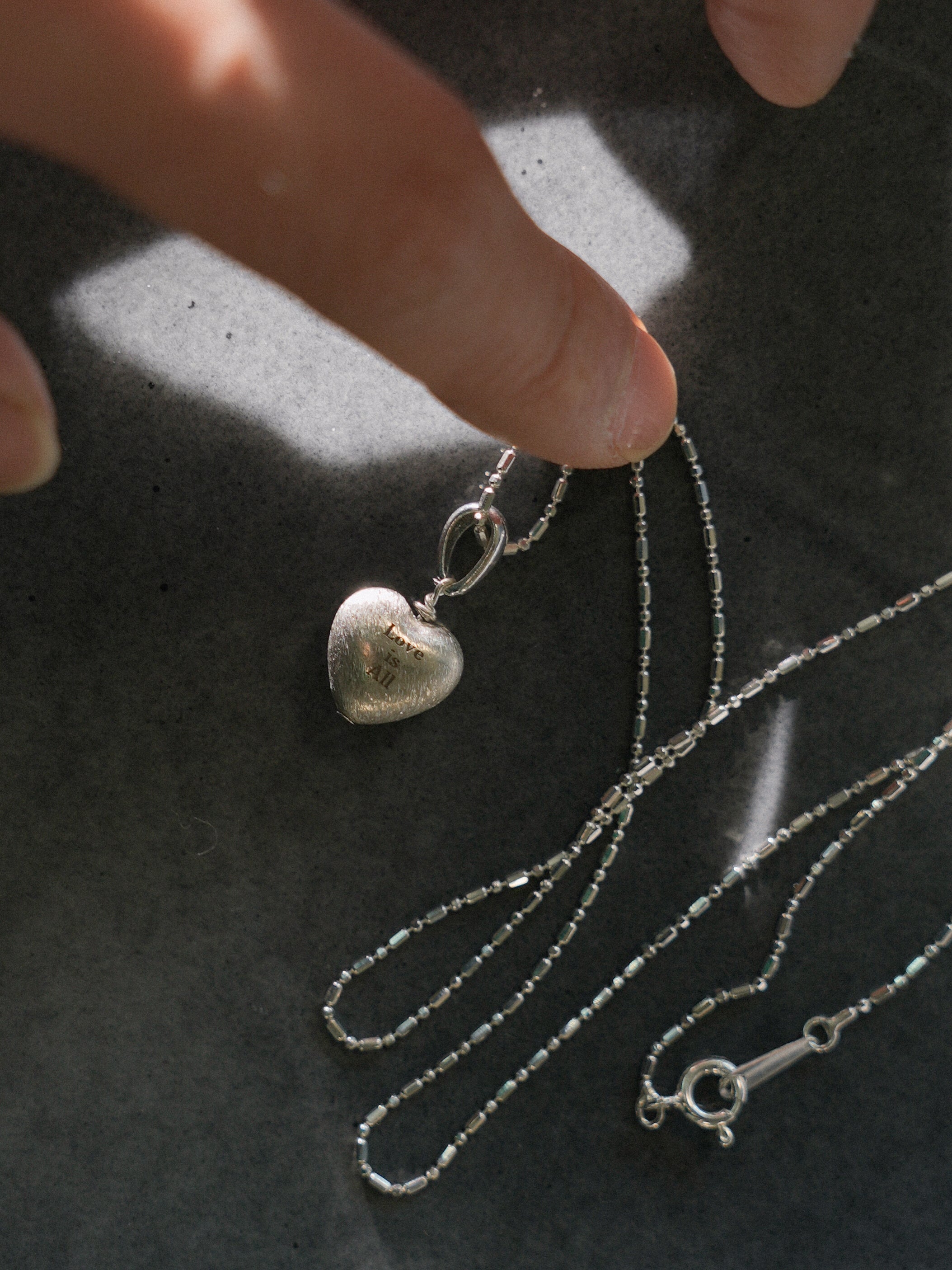 Love is all, silver necklace