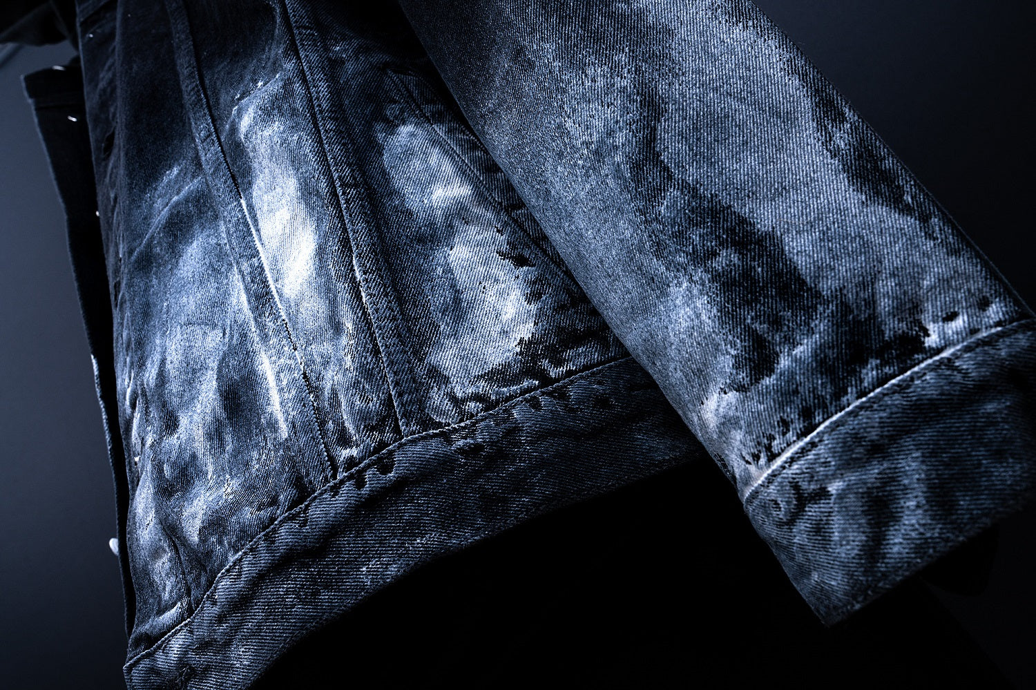 BBD Smoke Painted Custom Denim Jacket (Black) - BLACKBLOND