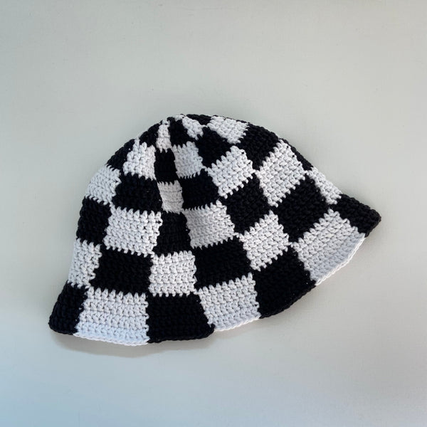 [MADE] Étang Checkerboard Hat﻿ | Black