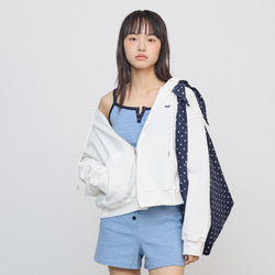 2wayロゴフーディージップアップ_アイボリー