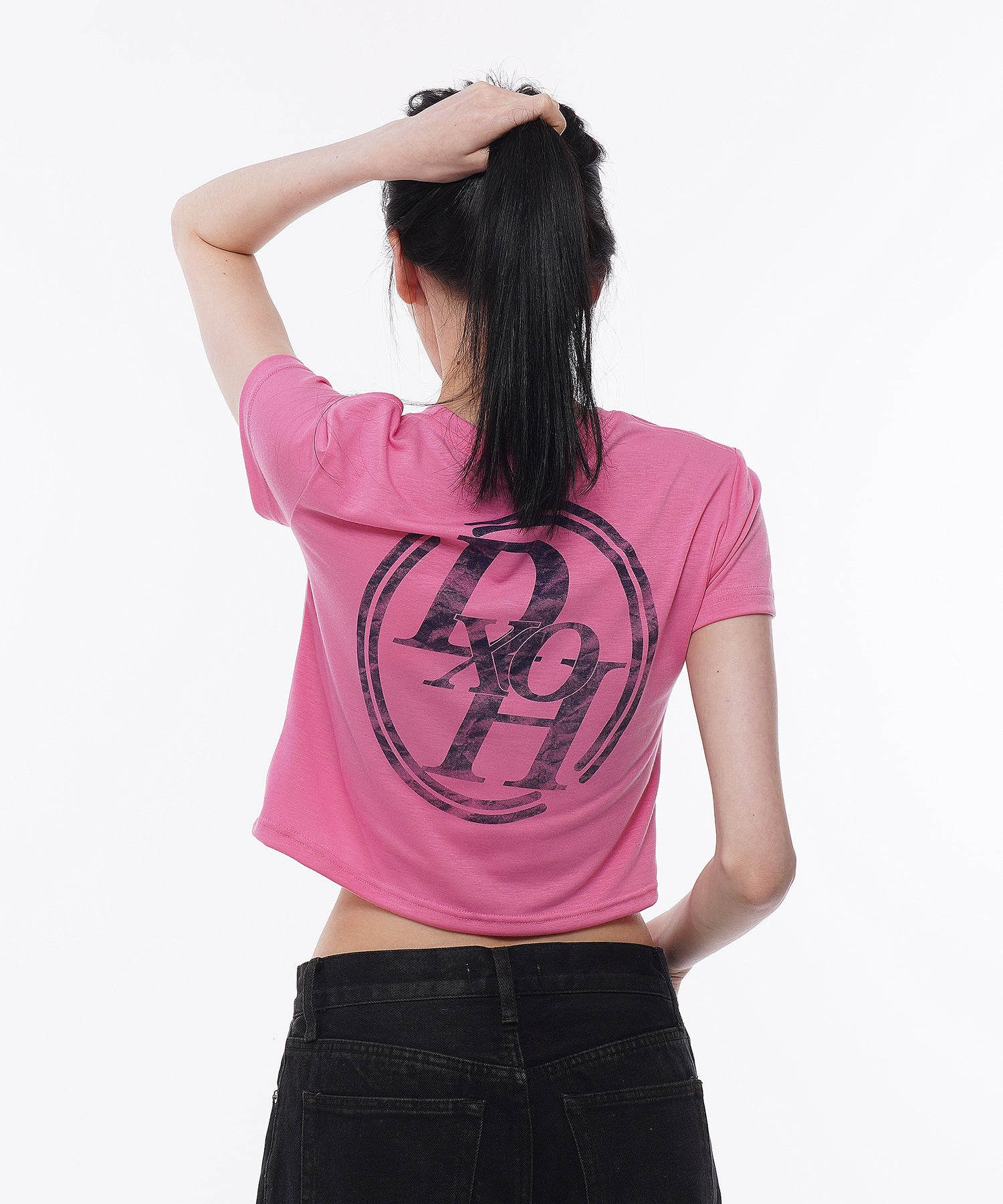 DOUBLE LINE STACK LOGO CROP T-SHIRTS