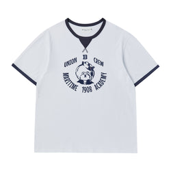 CLASSIC MARINE DOG LOGO 1/2 T-SHIRT WHITE