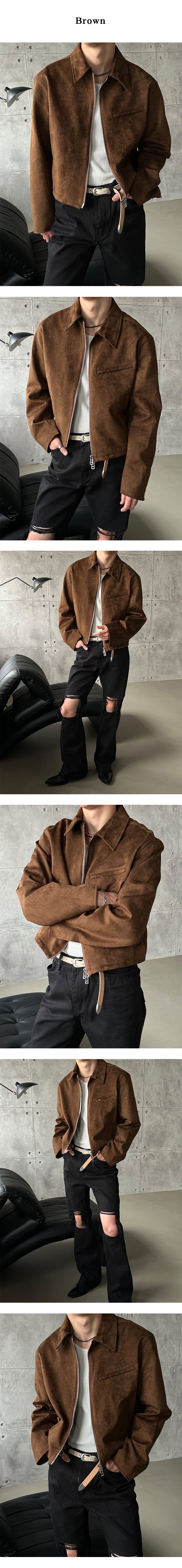 [F/W] Suede crop jacket (2color)