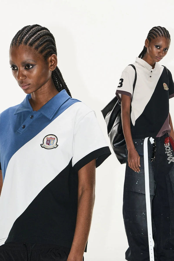 Tri-Color Patchwork Cropped Tee