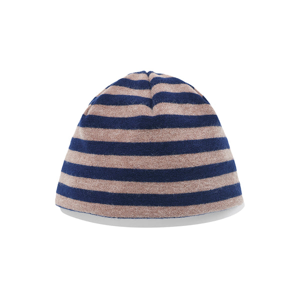 Striped knit beanie / Blue