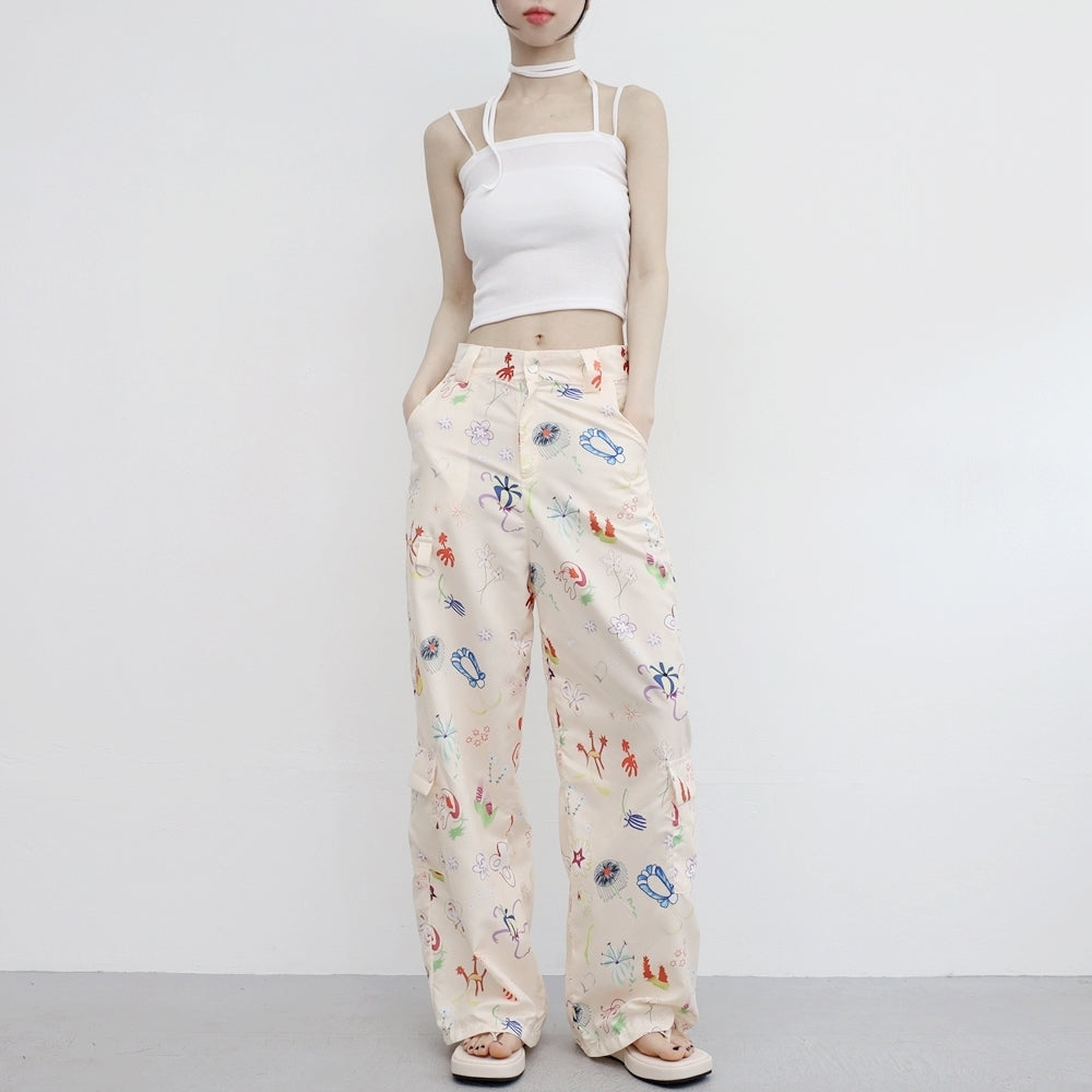 Chio Patterned Wide Pants