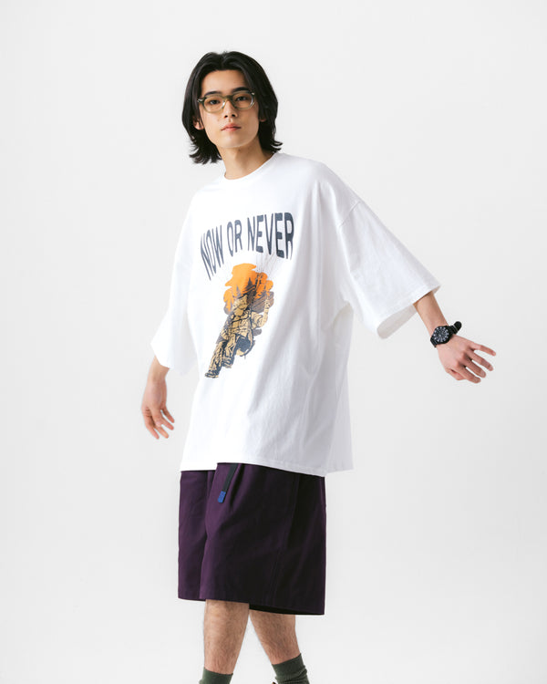 N.O.N Graphic Printing Half Tee - White