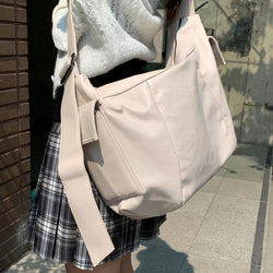 Multi-Pocket Shoulder Crossbag [Ivory color]