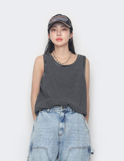 Knitwear oversized sleeveless T-shirt